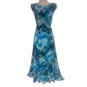 Size 16 XL 1X WATERCOLOR FLORAL MIDI/MAXI DRESS Summer Wedding Church Plus Size